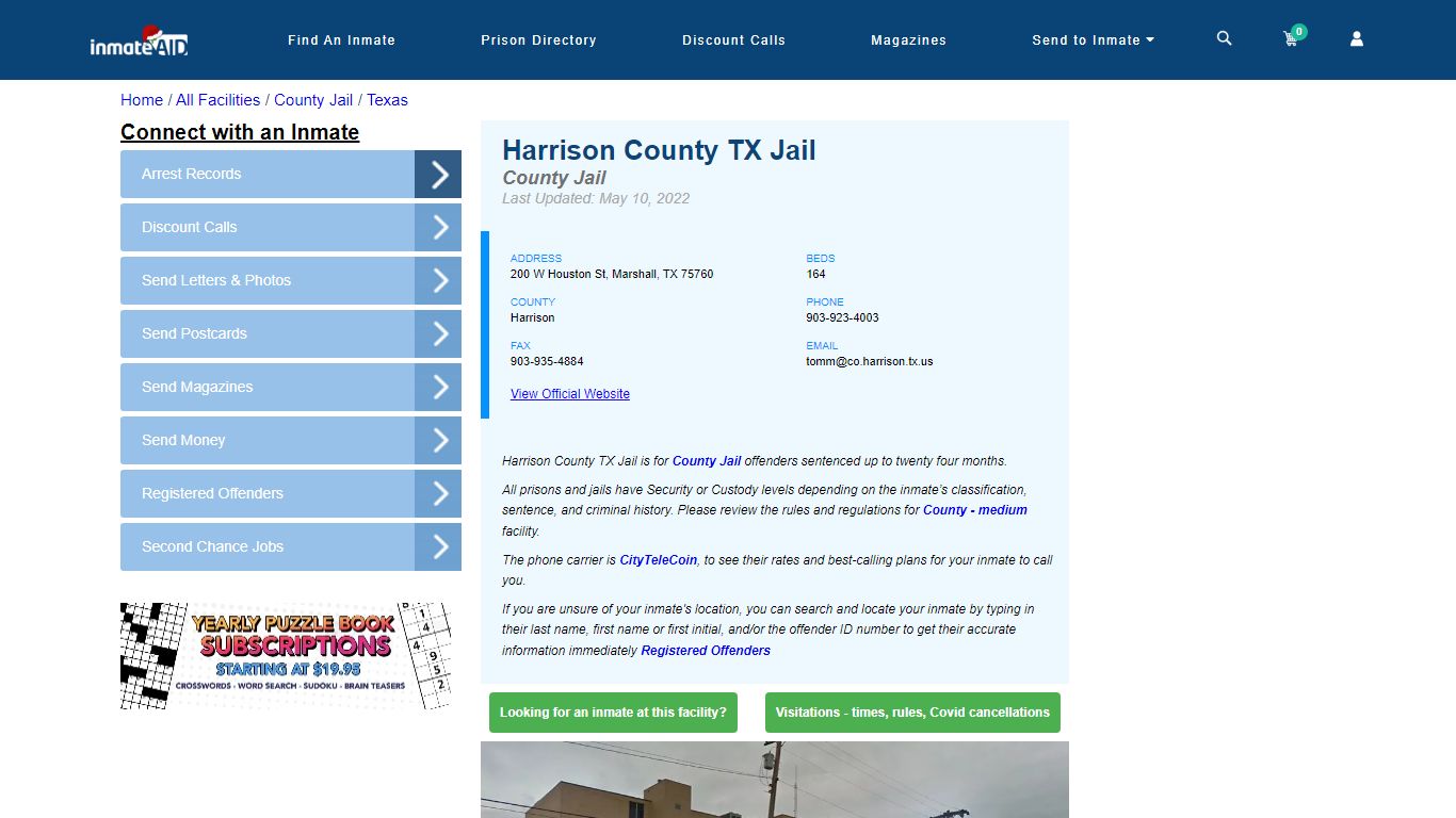 Harrison County TX Jail - Inmate Locator - Marshall, TX